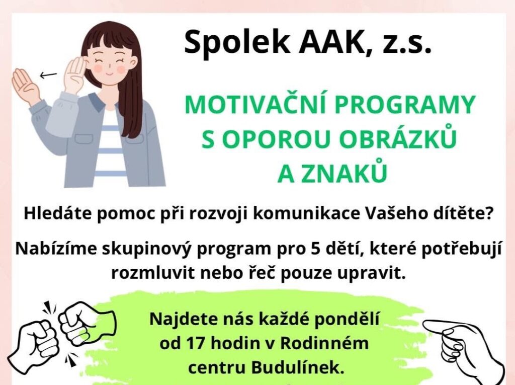leták spolku alternativní a augmentativní komunikace