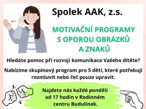 leták spolku alternativní a augmentativní komunikace